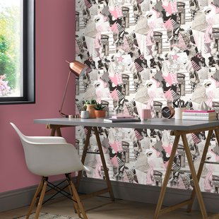 Vliesbehang Friends & Coffee 16610 - Roze - Zwart - Grijs - Wit - 10,05m X 53cm