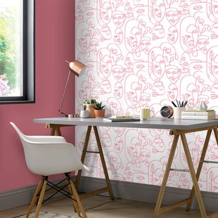 Vliesbehang Friends & Coffee 16618 - Wit - Roze - 10,05 M X 53 Cm