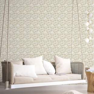 Vliesbehang Secret Garden G78488 - Grijs-beige - Groen - Offwhite - 10,00m X 53cm