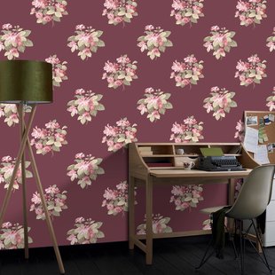 Vliesbehang Secret Garden G78496 - Donkerrood - Roze - Vergrijsd Groen - 10,00m X 53cm