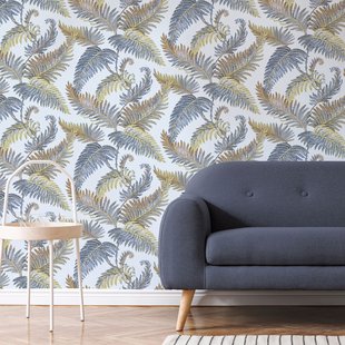 Vliesbehang Vintage 25747 - Blauw - Vergrijsd Blauw - Goud - Bruin - 10,05m X 53cm