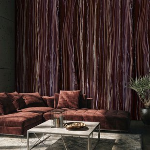 Fotobehang Marmer Strepen - Bruin - Paars - Bordeaux-paars - 2,70m X 53cm