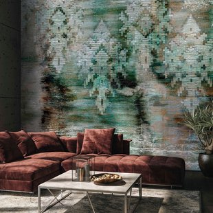 Fotobehang Vliesbehang Smart Art Gallery 46906 - Groen - Bruin - Taupe - Vergrijsd Bruin - Turquoise - 2,70m X 53cm