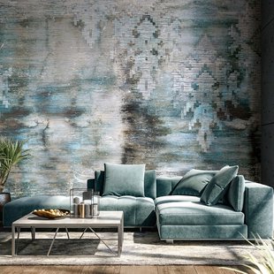 Fotobehang Smart Art Gallery 46908 - Blauw - Taupe - Vergrijsd Bruin - Grijs - 2,70m X 53cm