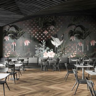 Fotobehang Smart Art Gallery 46931 - Groen - Vergrijsd Groen - Roze - Wit - Zwart - 2,70m X 53cm