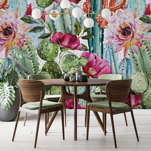 Fotobehang Smart Art Gallery 46953 - Groen - Roze - Blauw - Oranje - Geel - 2,70m X 53cm