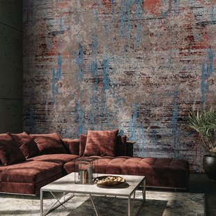 Fotobehang Smart Art Gallery 46960 - Staalblauw - Grijsblauw - Steenrood - Lichtblauw - 2,70m X 53cm