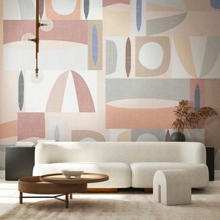 Fotobehang Smart Art Gallery 46971 - Vergrijsd Roze - Zalm - Vergrijsd Oranje - Taupe - 2,70m X 212cm