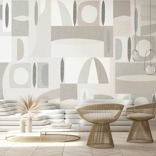 Fotobehang Smart Art Gallery 46973 - Grijs-beige - Lichtgrijs - Taupe - 2,70m X 212cm