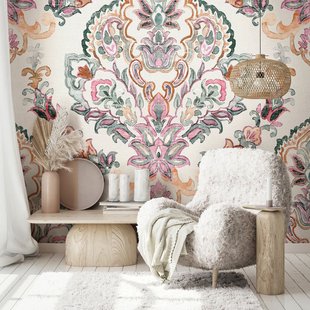 Fotobehang Smart Art Gallery 46903 - Roze - Vergrijsd Groen - Terra Oranje - 2,70m X 53cm