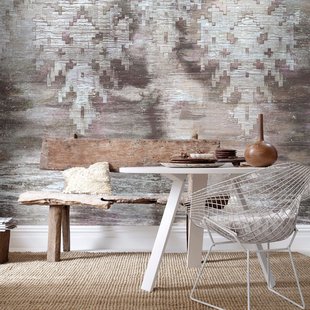 Fotobehang Oud Karpet - Grijs - Taupe - Vergrijsd Bruin - 2,70m X 424cm