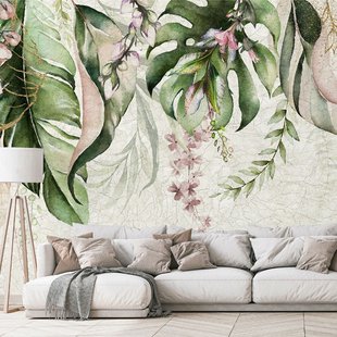 Fotobehang Smart Art Gallery 46996 - Groen - Lichtgroen-beige - Roze - 2,70 M X 424 Cm