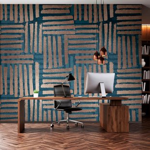 Fotobehang Smart Art Gallery 47350 - Donkerblauw - Taupe-bruin - Oudgoud - 3,40 M X 212 Cm