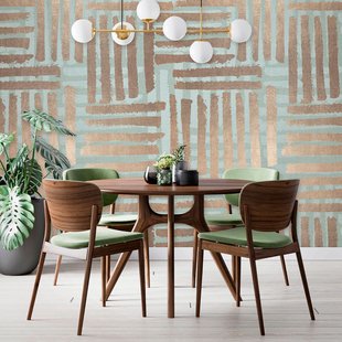 Fotobehang Smart Art Gallery 47352 - Mintgroen - Taupe - Oudgoud - 3,40 M X 212 Cm