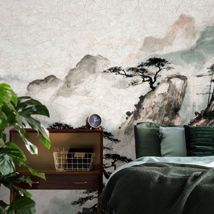 Fotobehang Smart Art Gallery 47317 - Beige - Grijs - Zwart - Blauw - Groen - 3,40m X 265cm