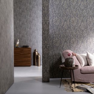 Vliesbehang Beton - Antraciet - Goud - Taupe - 10,05 M X 53 Cm