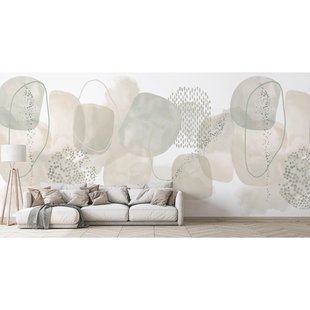 Fotobehang Abstract Smart Art Gallery 47398 - Vergrijsd Groen - Beige - Grijs-beige - Mint - 2,70m X 424cm