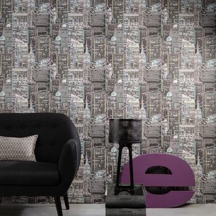 Vliesbehang Good Vibes Gv24235 - Grijs - Roze - Blauw - Geel - 10,05m X 53cm