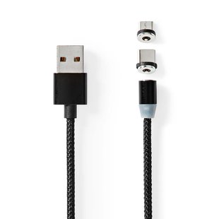 Nedis Usb-kabel Fresh Green Charge 2.0 - Usb-a Mannelijk 2m Zwart