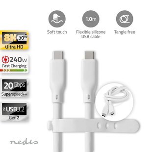 Nedis Usb-kabel Fresh Green Box Usb 3.2 Gen 2 - Usb-c™ Mannelijk 1m Wit