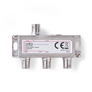 Nedis Satellietsplitter - F-connector Naar 3x F-connector - Zilver