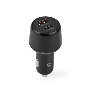 Nedis Autolader Fresh Green Charge 65 W - 2,0 / 3 / 3,25 A Zwart