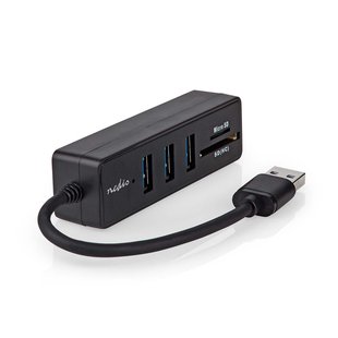 Nedis Usb-hub Fresh Green Box Usb-a Mannelijk - 3x Usb A Vrouwelijk Zwart