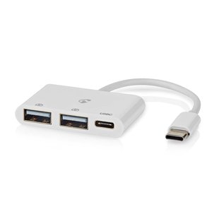 Nedis Usb-hub Fresh Green Box 1x Usb-c™ - 1x Usb-c™ / 2x Usb 2.0 A Vrouwelijk Wit
