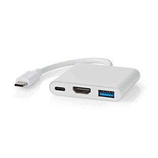 Nedis Usb Multi-port Adapter Fresh Green Box Usb 3.2 Gen 1 - Usb-c™ Mannelijk 0,10m Wit