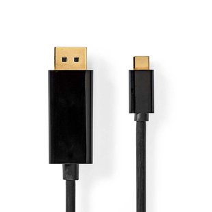 Nedis Usb-c Adapter - Usb-c Mannelijk Naar Displayport - 2m - Zwart
