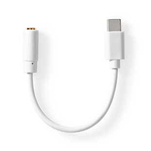 Nedis Usb-c Adapter - Usb-c Mannelijk Naar 3,5mm Vrouwelijk - 10cm - Wit