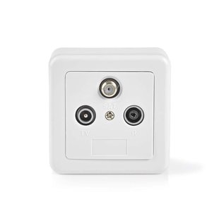 Nedis Wandantennedoos Fresh Green Giftbox 1x F-connector Female - 1x Iec Connector Male - 75 Ohm Zilver - Wit