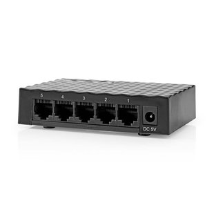 Nedis Netwerk-switch - 5x Lan-poort - Gigabit - Zwart