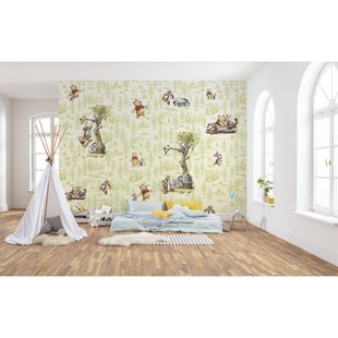 Komar Fotobehang Winnie De Pooh Vrienden - Groen - 2,80m X 300cm