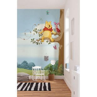 Komar Papierfotobehang Winnie De Pooh Boom - Blauw - 2,54m X 184cm