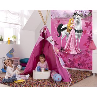 Komar Papierfotobehang Schone Slaapster - Roze - 2,54m X 184cm