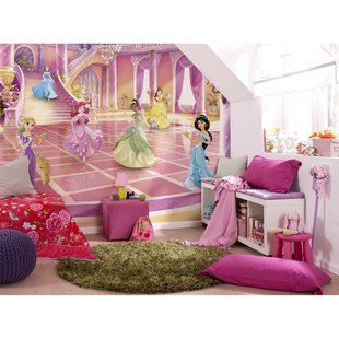 Komar Papierfotobehang Prinsessen Glitterparty - Roze - 2,54m X 368cm