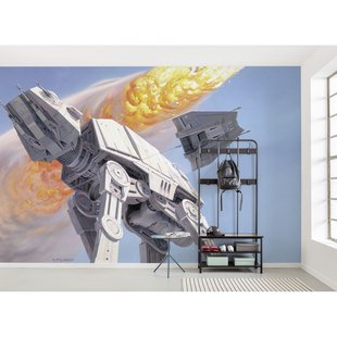 Komar Fotobehang Star Wars Hoth Battle At-at - Paars - 2,50m X 500cm