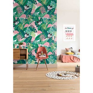Komar Fotobehang Minnie Tropical - Groen - 2,80m X 200cm