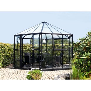 Vitavia Tuinkas Hera 9000 - Veiligheidsglas 3mm/polycarbonaat 6mm - Zwart - 336x383x188cm