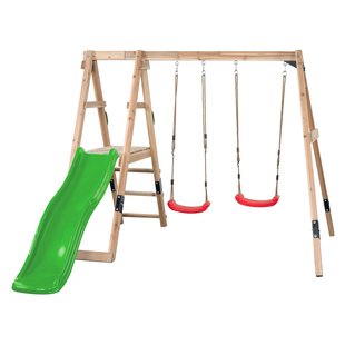 Swingking Schommel Ava Met Glijbaan Appelgroen 235x274x185cm