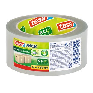Tesa Verpakkingstape Ultra Strong Ecologo - Transparant - 66m X 50mm