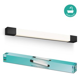 Philips Wandlamp Badkamer Rover Square - Zwart - Ip44 - 10w