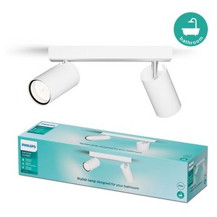 Philips Opbouwspot Badkamer Idris - Wit - 2xgu10