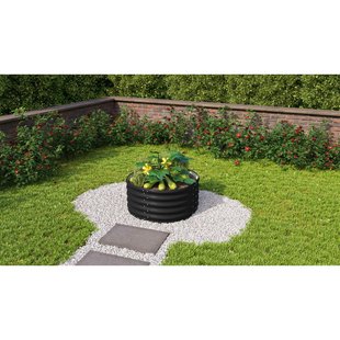 Vitavia Verhoogd Moestuinbed Vita Maat 401 Rond Zincalume Zwart Ø82x40,1cm