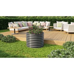 Vitavia Verhoogd Moestuinbed Vita Maat 630 Rond Zincalume Graniet Ø82x63cm