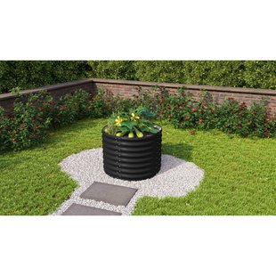 Vitavia Verhoogd Moestuinbed Vita Maat 630 Rond Zincalume Zwart Ø82x63cm