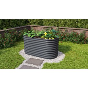 Vitavia Verhoogd Moestuinbed Vita Maat 858 Rond Zincalume Graniet 82x162x86cm