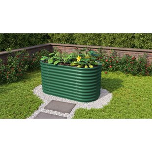 Vitavia Verhoogd Moestuinbed Vita Maat 858 Rond Zincalume Groen 82x162x86cm