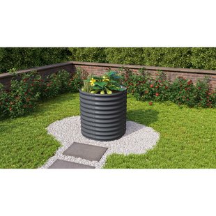 Vitavia Verhoogd Moestuinbed Vita Maat 858 Rond Zincalume Graniet 82x82x86cm